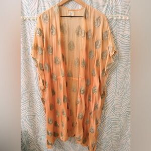 Gorgeous Sheer Sunset Ombré Silk Kimono Wrap